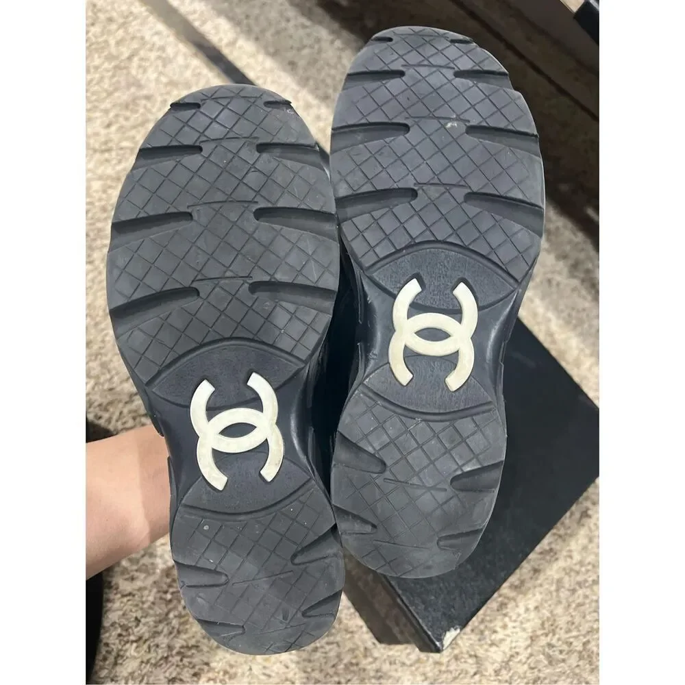 Chanel black sneakers size 36